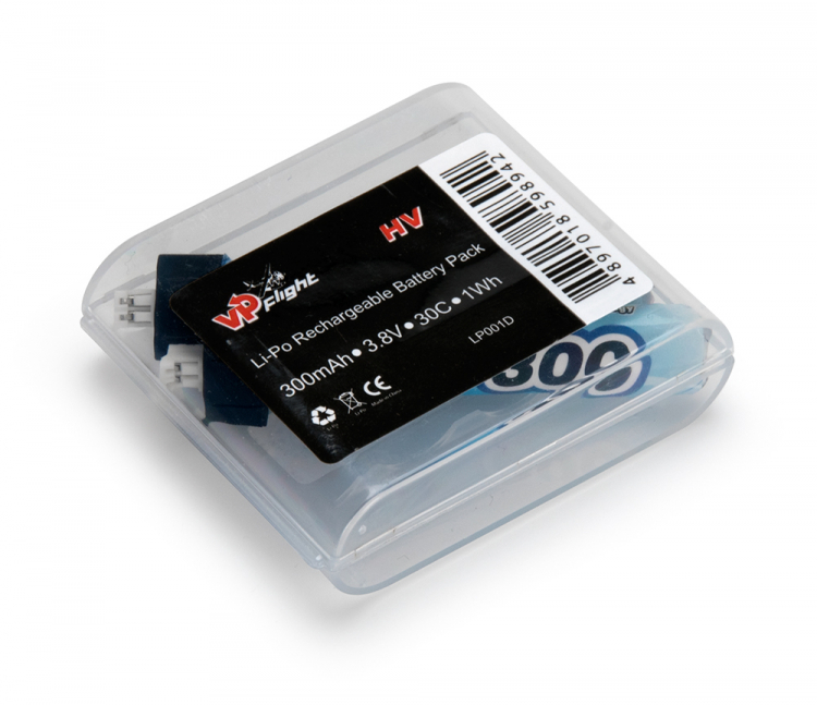 Vapex VPLP001D Li-Po Batteri 1S 3,8V 300mAh 30C JST-PH 2.0mm 2-Pack - 2