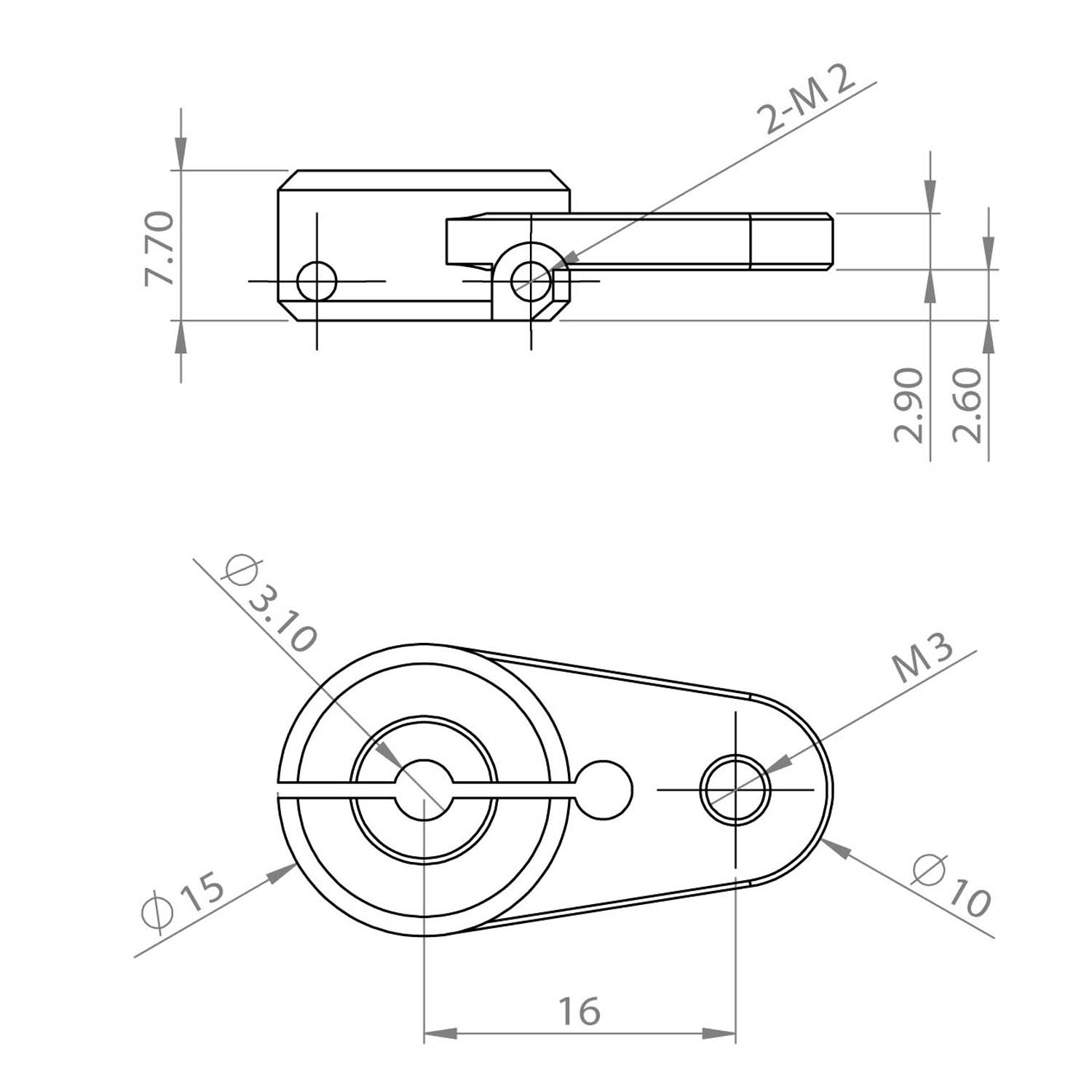 Metal Single horn Pack(M3L16)(For HBL8X0, HBL380) - 2