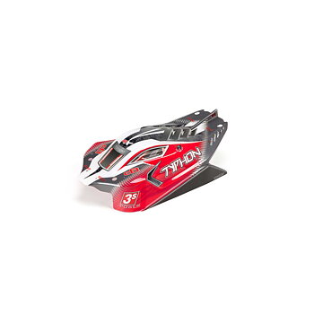 Arrma ARA402274 Typhon 4x4 BLX Målad Kaross med Dekaler Röd