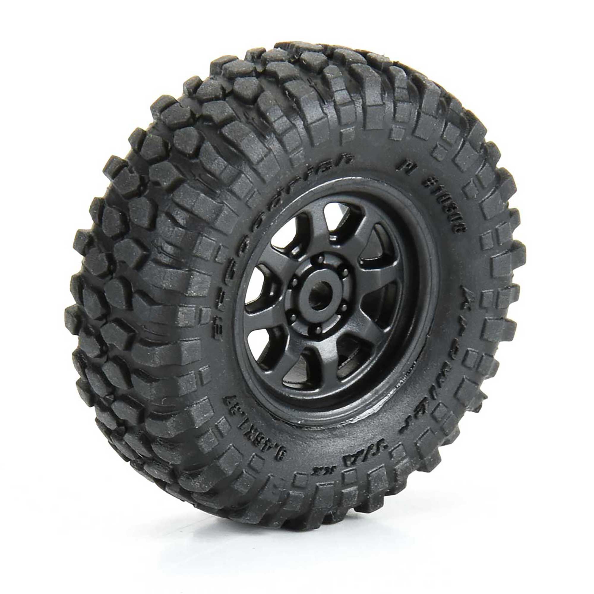 Pro-Line PRO1030610 1/30 BFG Crawler T/A KX, monterade fram/bak, svarta, Icon Nuevo (4 st) för Axial SCX30