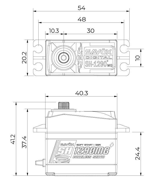 Savöx SAV-SH1290MGPLUS SH-1290MG Plus Servo 5Kg 0,05s Alu Coreless Metalldrev - 2