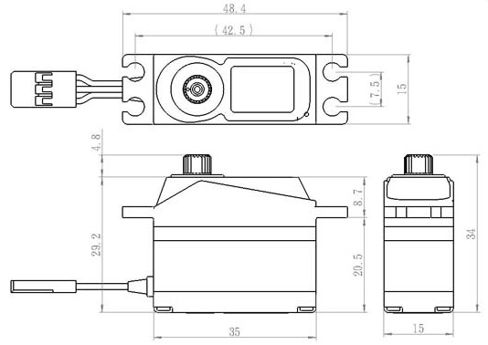 Savöx SAV-SH1350 SH-1350 Servo 4,6Kg 0,11s Alu Coreless Mini* - 3