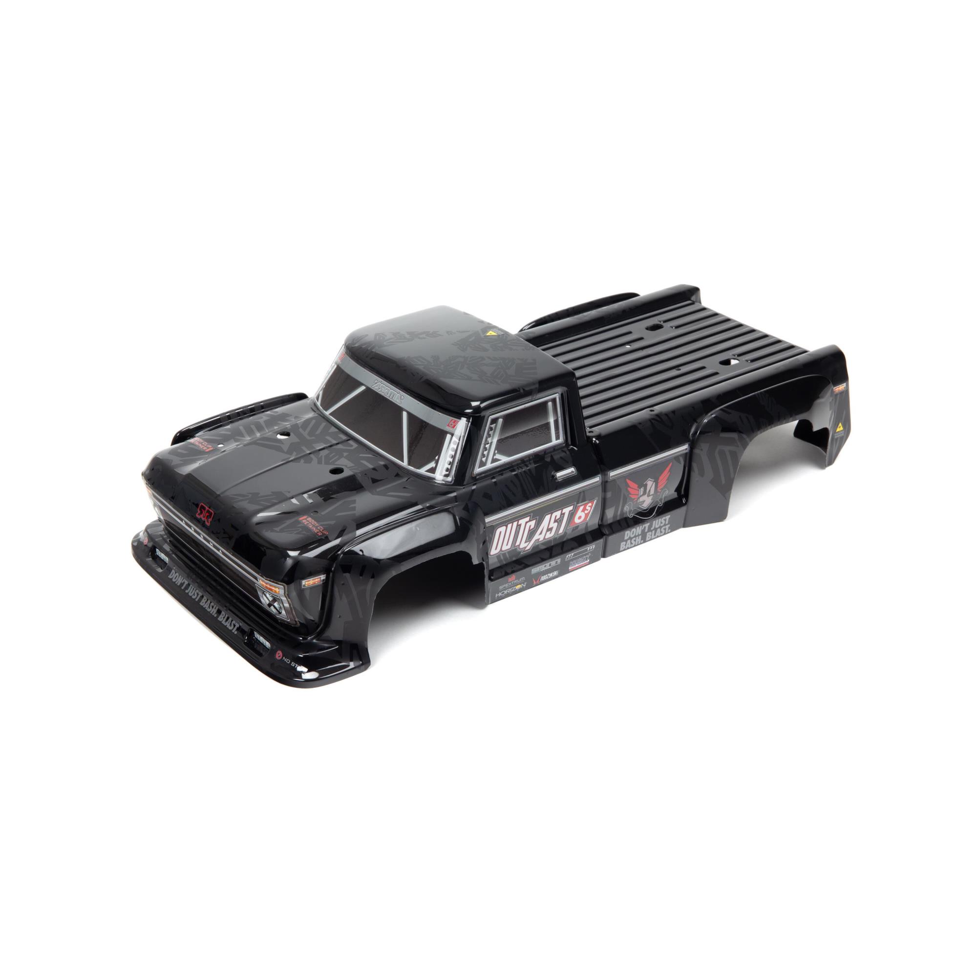 Arrma ARA406160 Outcast 6S Blx Painted Decaled Trimmed Body Black