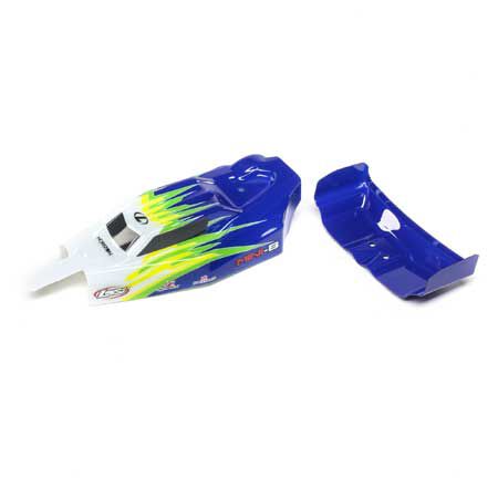 Losi LOS210019 Body, Wing, Blue/White: Mini-B