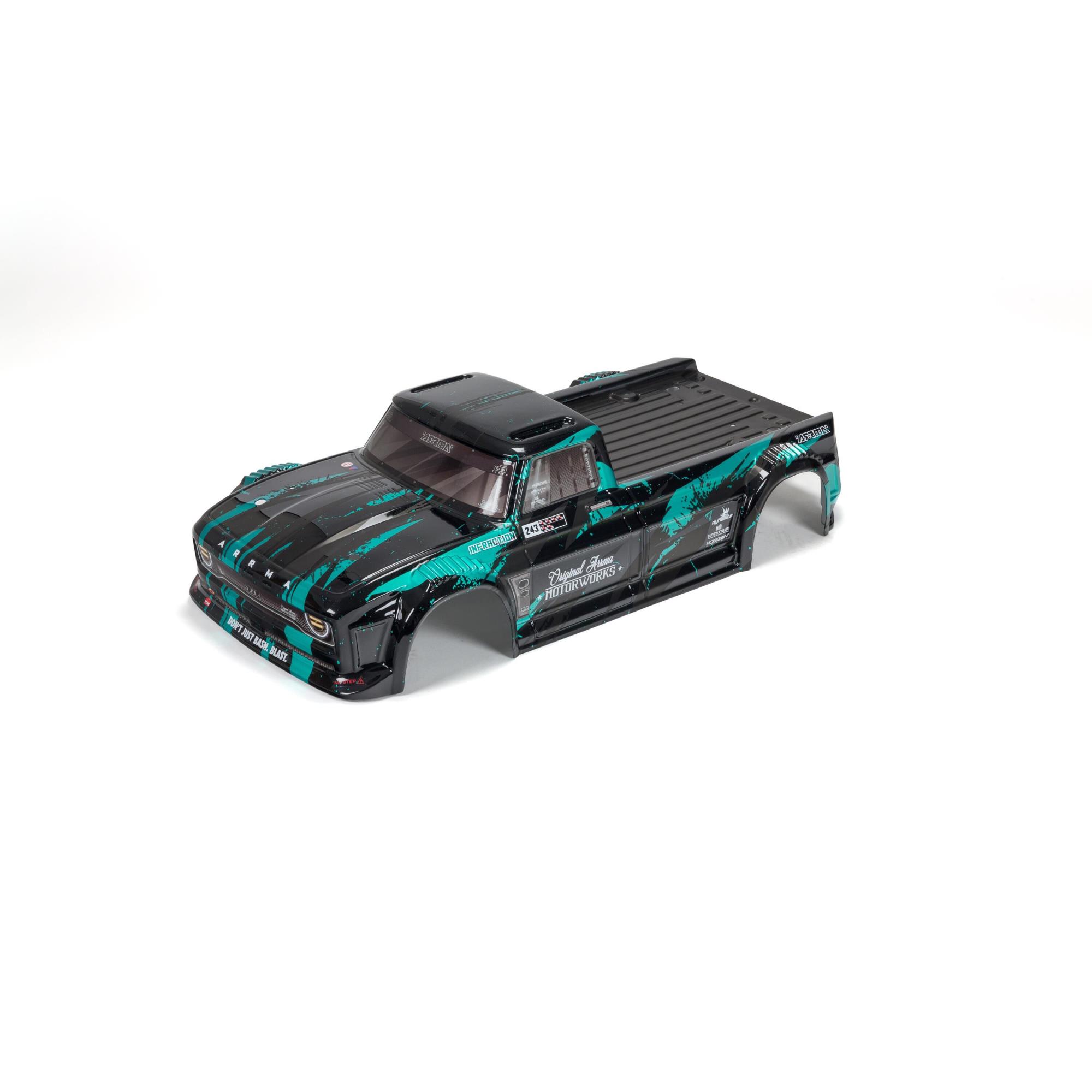 ARRMA INFRACTION 4X4 3S BLX Finished Body Black/Teal