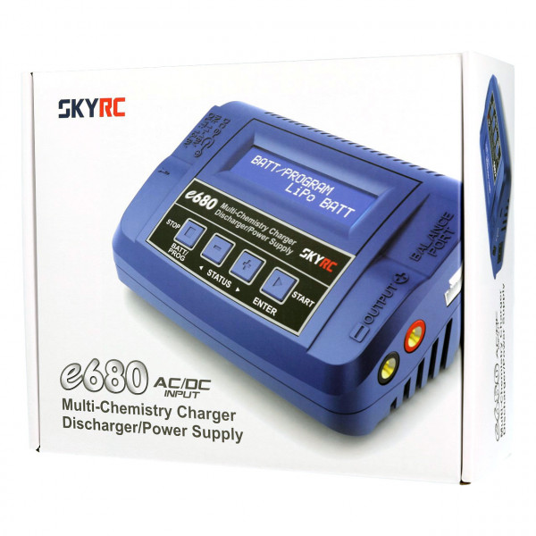 SkyRC e680 Laddare LiPo/LiFe/LiHV, NiMH 80W 240VAC - 4