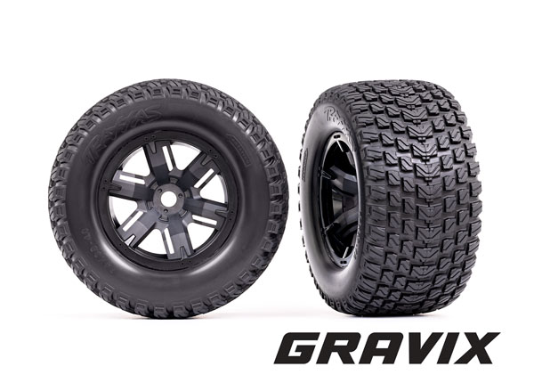 Traxxas 7877 Däck & Fälg Gravix/X-Maxx Svart (2)
