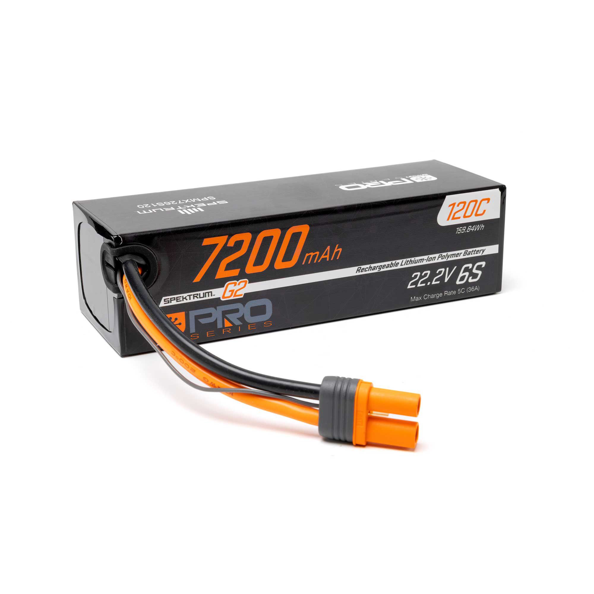 Spektrum SPMX726S120 22.2V 7200mAh 6S 120C Smart G2 LiPo: IC5 - 4