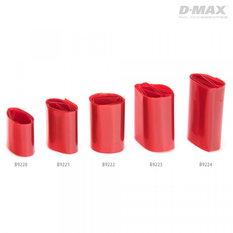 DynoMAX B9220 Krympslang Röd Transparent D28/B44mm x 1m - 3