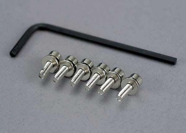Screws M3x10mm caphead w/ Lock Washers (6) + Hex Wrench