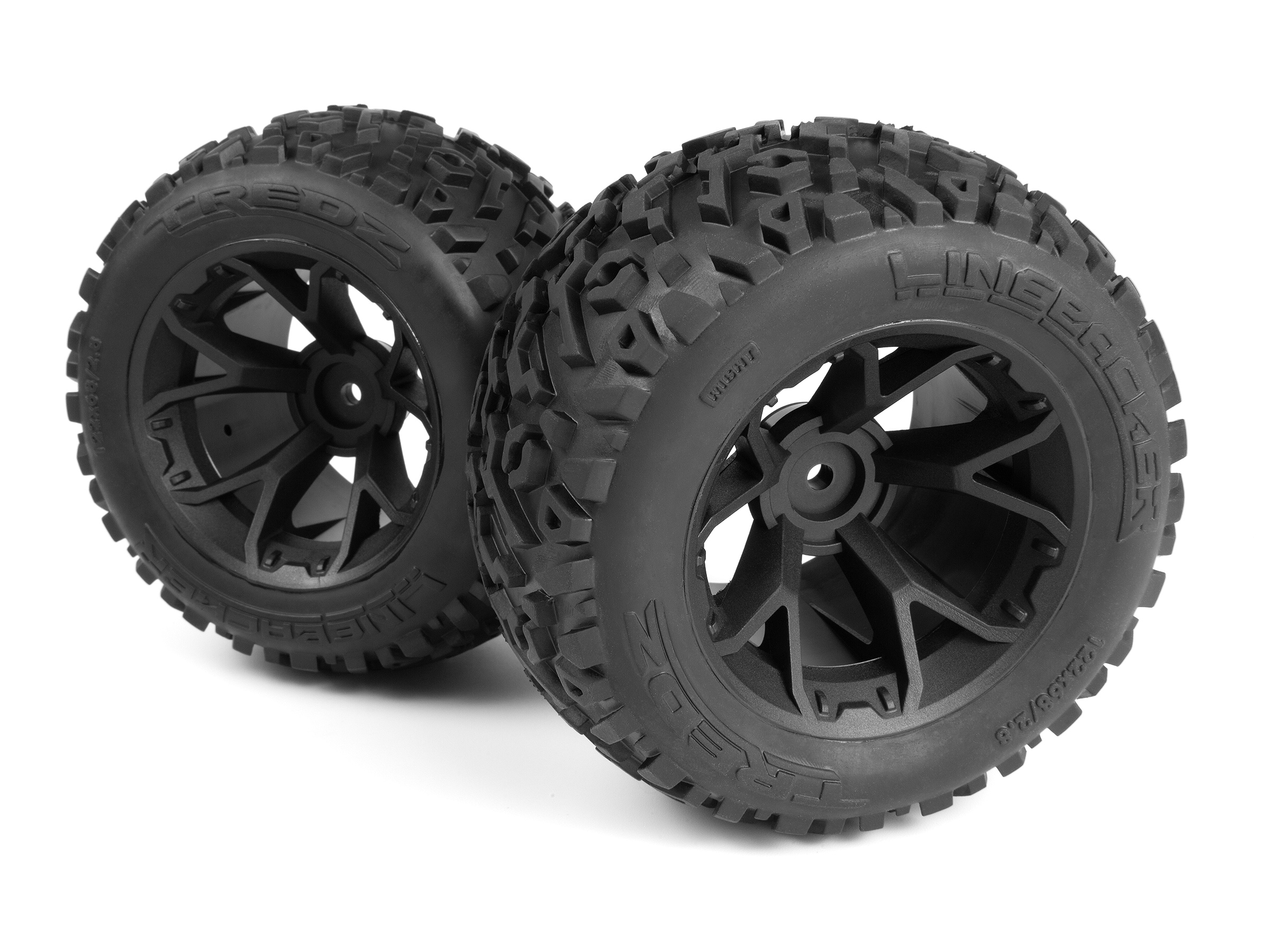 Maverick RC MV150680 Mounted Linebacker Tire on MT Wheel (Black/2pcs)