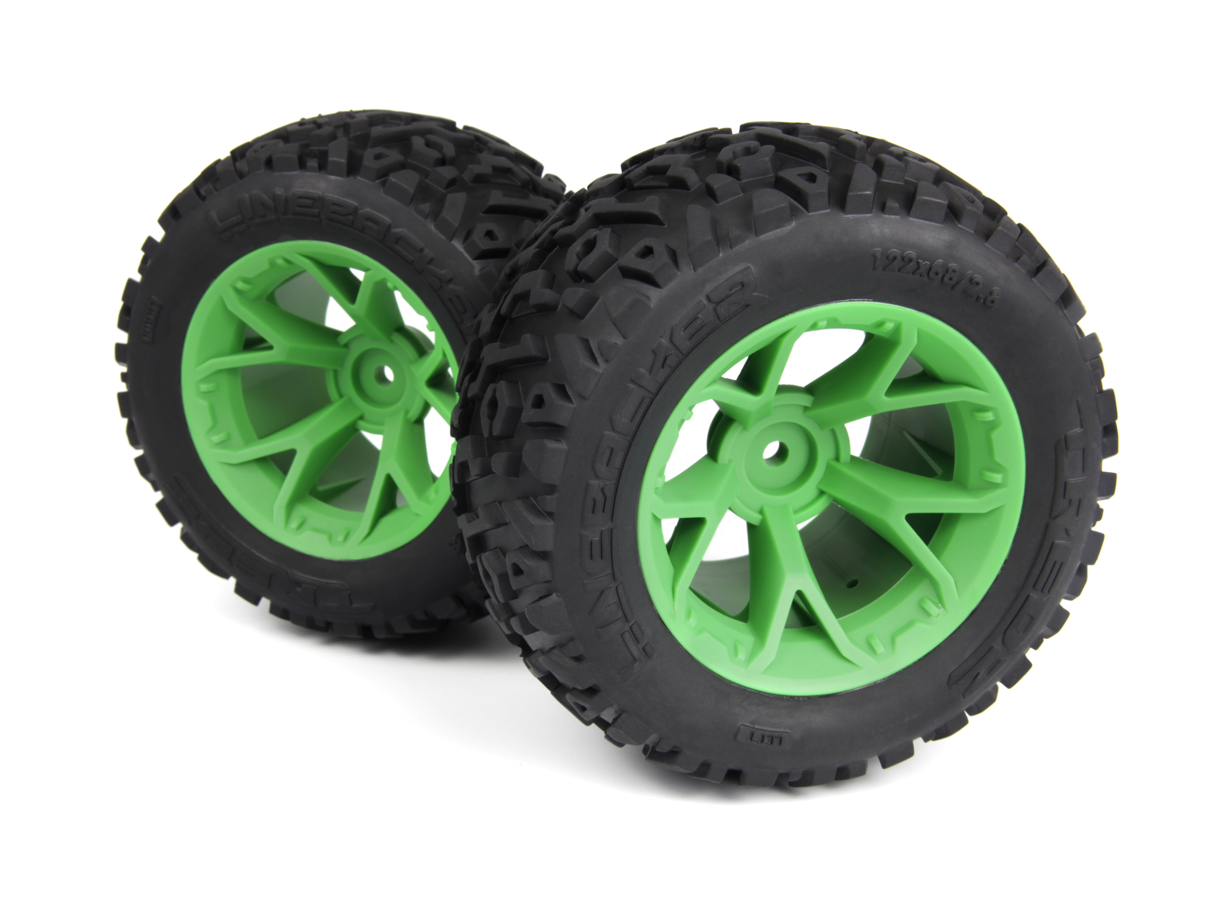 Maverick RC MV150682 Mounted Linebacker Tire on MT Wheel (Green/2pcs)
