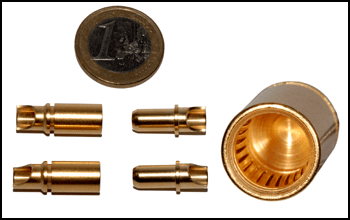 Emcotec Gold Plated Connector Set Alu 6mm / 0.24 in 2 pcs