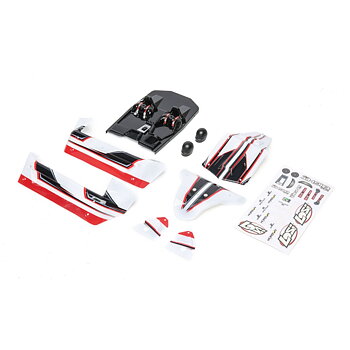 Losi LOS210011 Body Set, White/Red: Mini 8IGHT-DB
