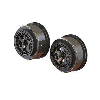 Arrma ARA510098 SC 2.2/3.0 Wheel 14mm Hex Black Chrome (2)