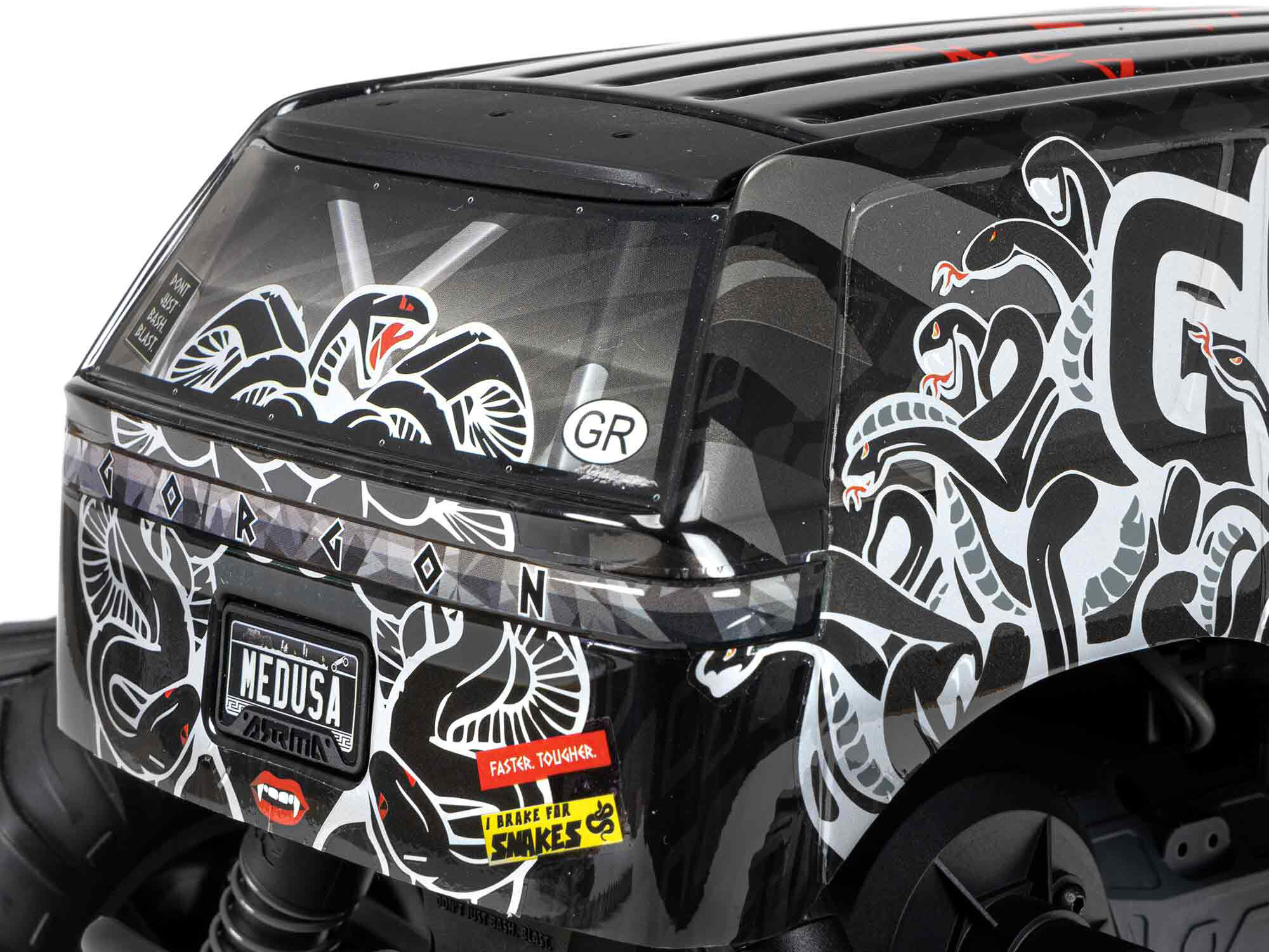 Arrma ARA3230SKT1 1/10 GORGON 2WD RTA Kit Brushed Monster Truck (Battery & Charger Included), Gun Metal - 9