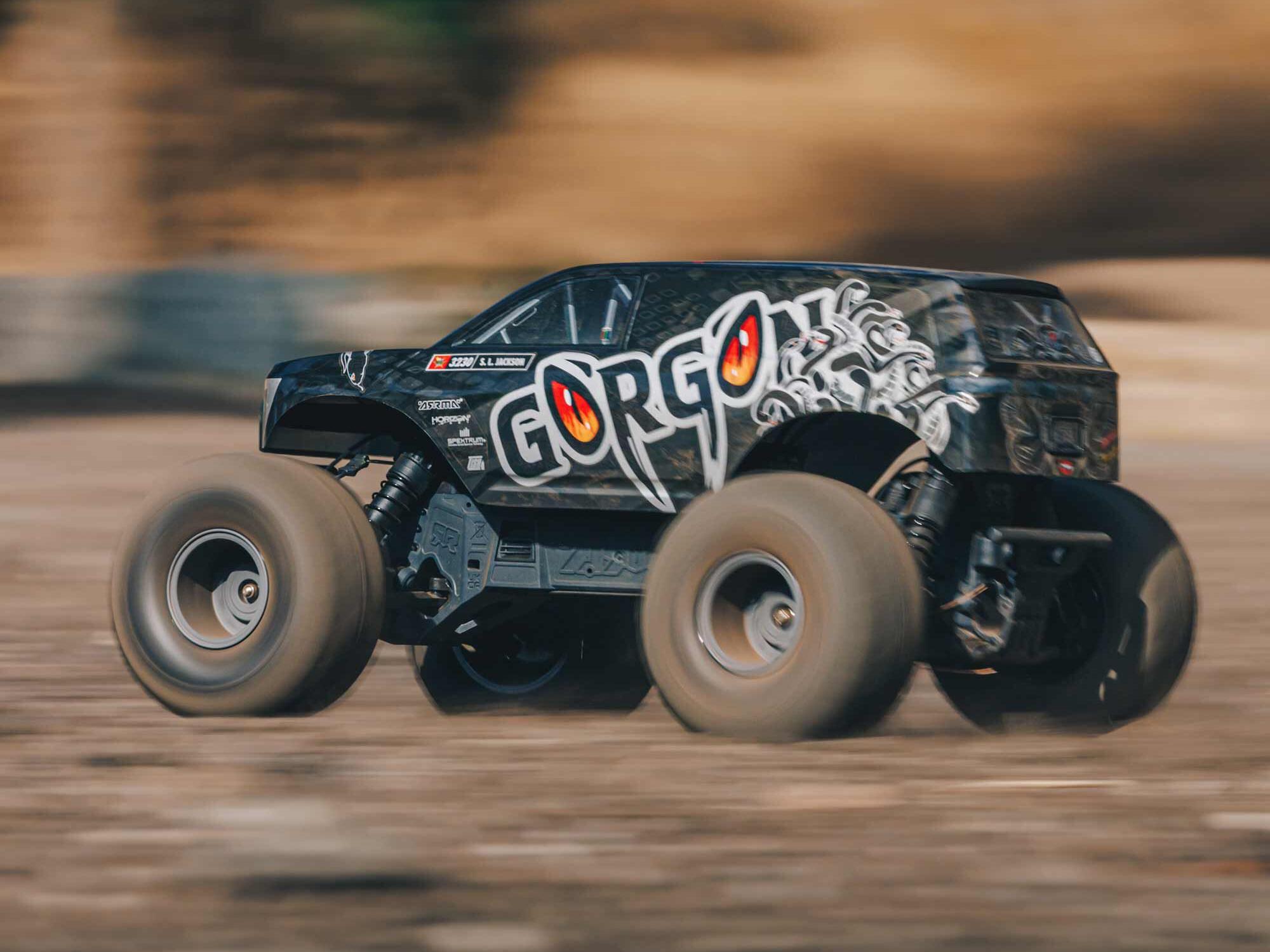 Arrma ARA3230SKT1 1/10 GORGON 2WD RTA Kit Brushed Monster Truck (Battery & Charger Included), Gun Metal - 21