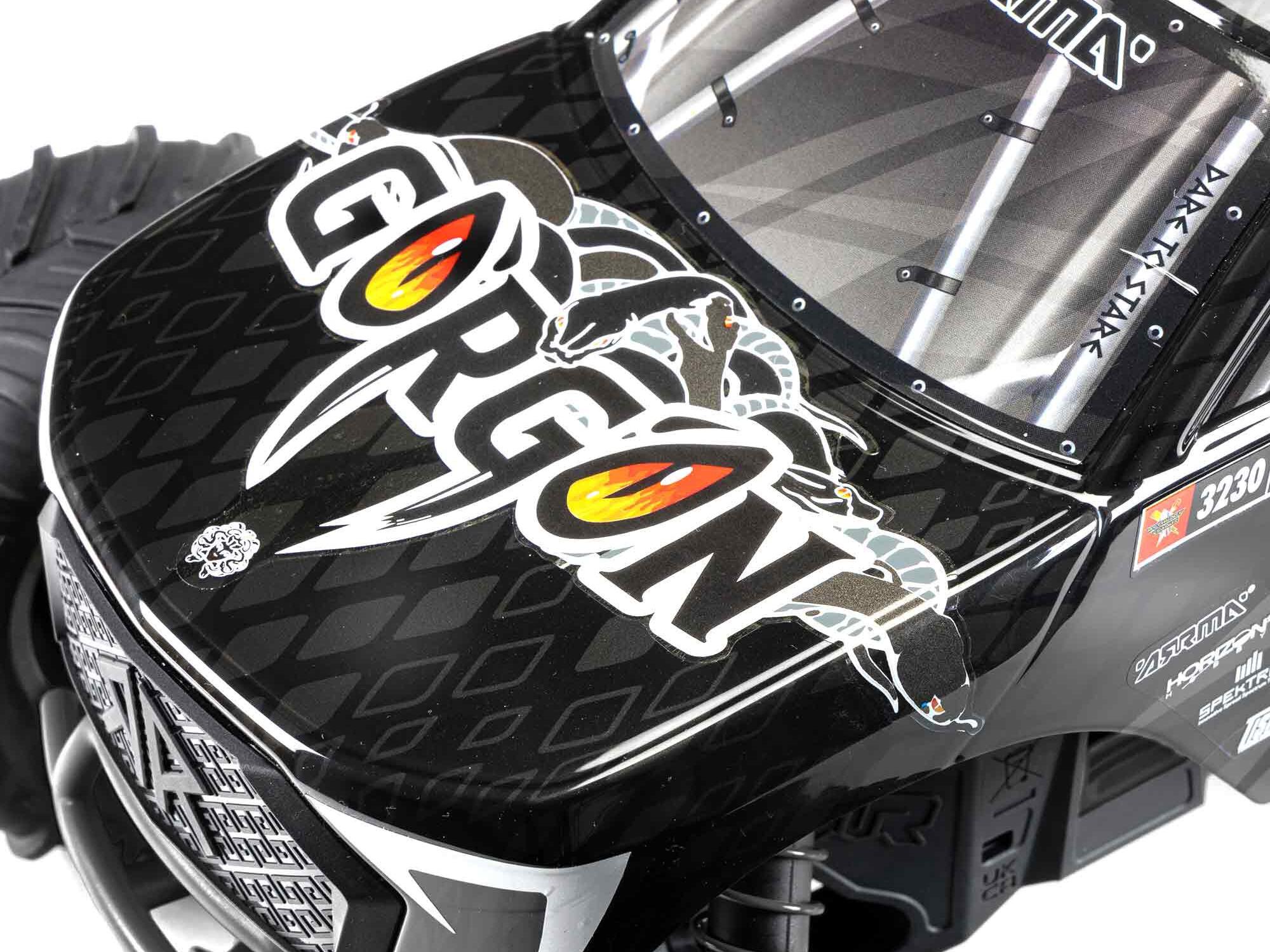 Arrma ARA3230SKT1 1/10 GORGON 2WD RTA Kit Brushed Monster Truck (Battery & Charger Included), Gun Metal - 11