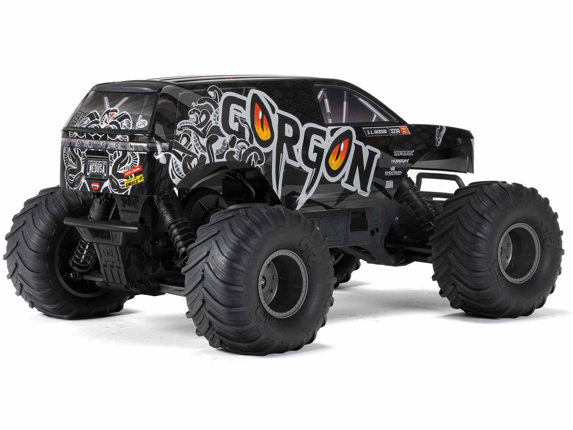 Arrma ARA3230SKT1 1/10 GORGON 2WD RTA Kit Brushed Monster Truck (Battery & Charger Included), Gun Metal - 2