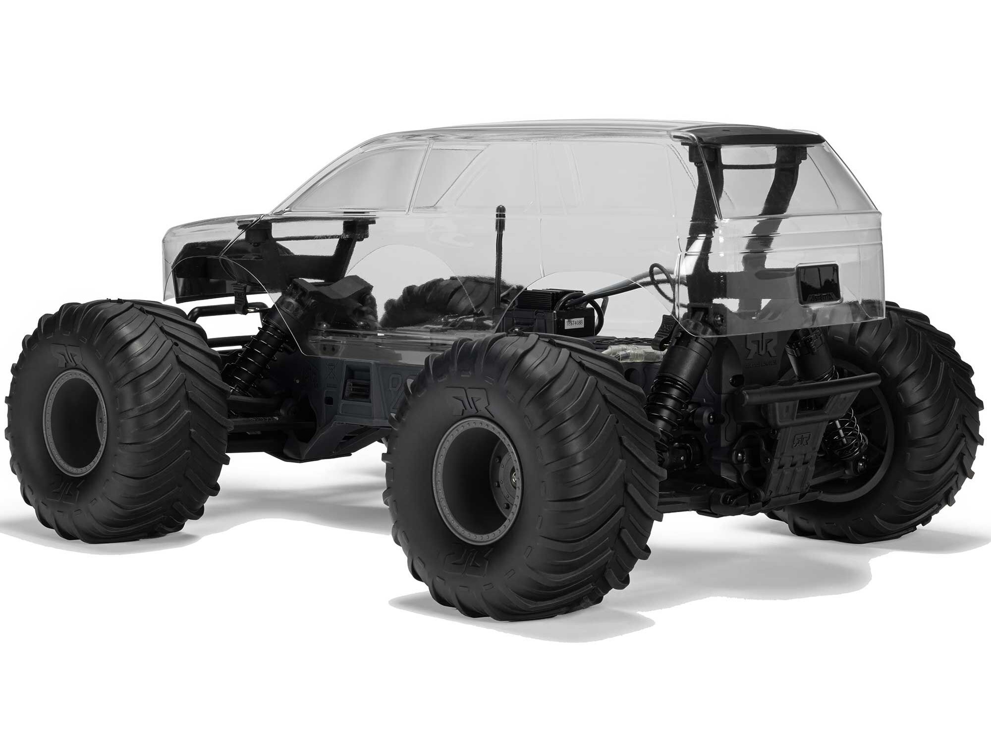Arrma ARA3230SKT2 GORGON 2WD RTA Kit Brushed Monster Truck (Battery & Charger Included), Clear - 3