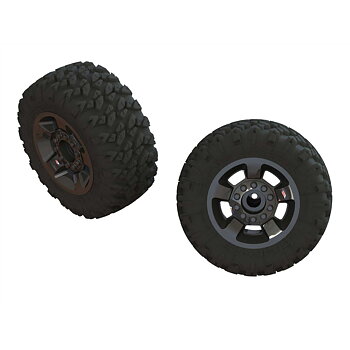 Arrma ARA550053 Ragnarok Mt´ Tire ST Glued (Black Chrome) (2)