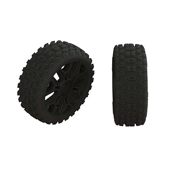Arrma ARA550057 2HO Tire Set Glued Black (2)
