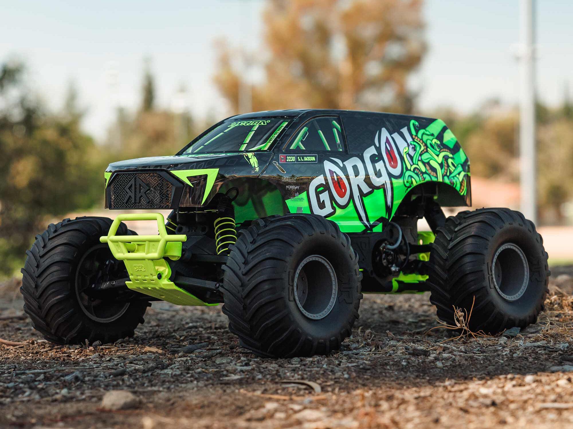 Arrma ARA3230ST1 1/10 GORGON 2WD RTR Brushed Monster Truck (Battery & Charger Included), Yellow - 17