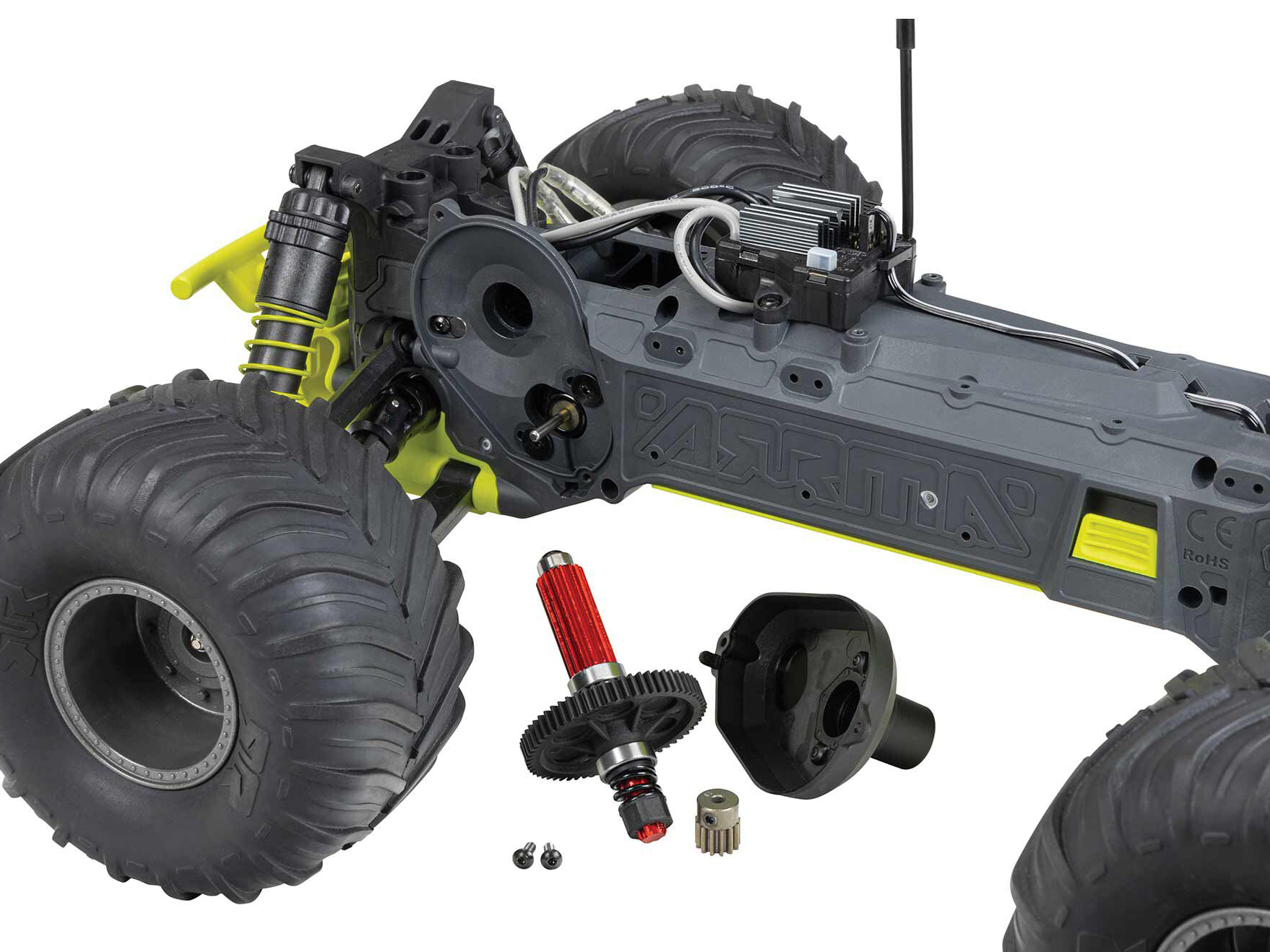 Arrma ARA3230ST1 1/10 GORGON 2WD RTR Brushed Monster Truck (Battery & Charger Included), Yellow - 6