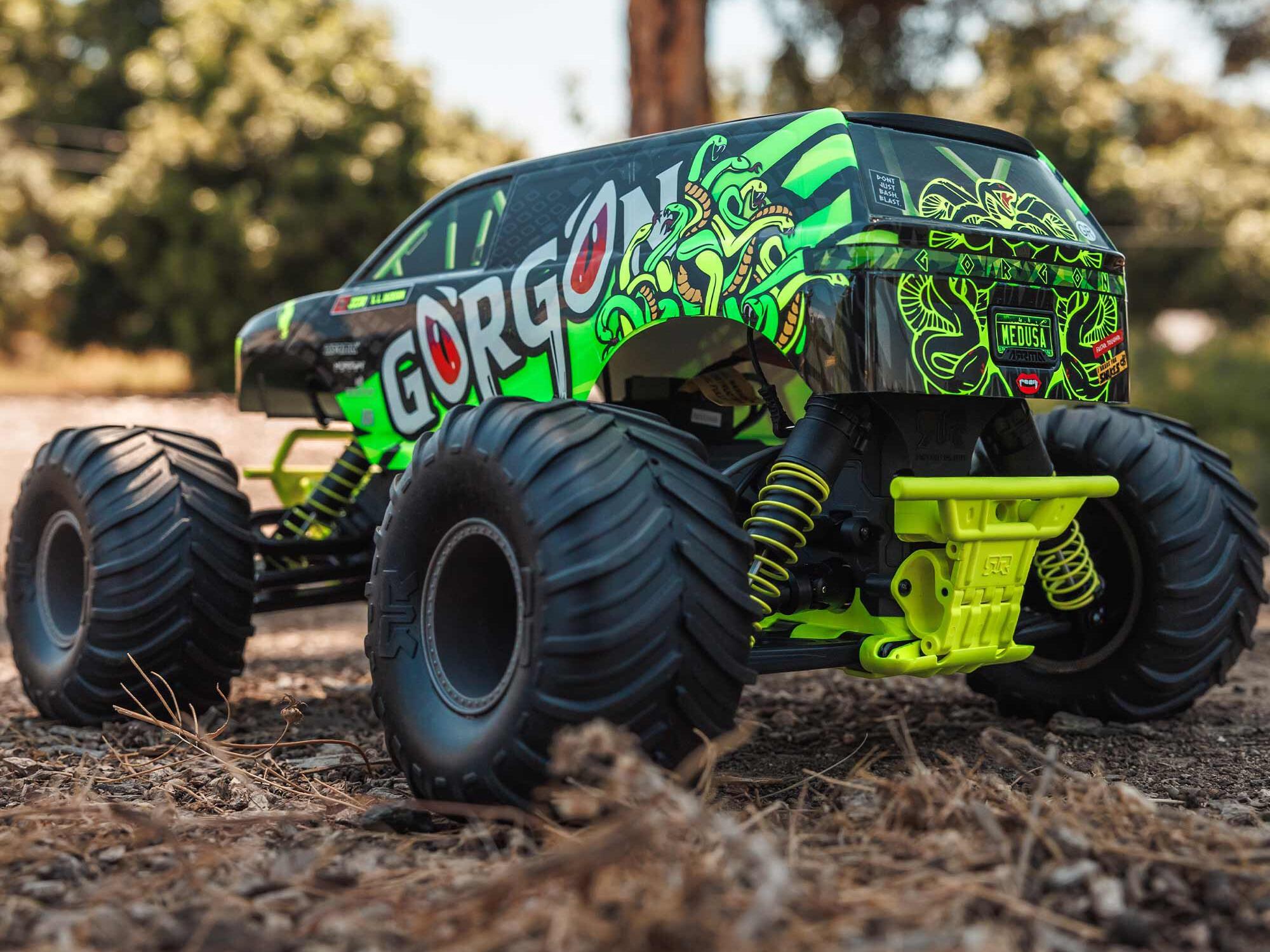 Arrma ARA3230ST1 1/10 GORGON 2WD RTR Brushed Monster Truck (Battery & Charger Included), Yellow - 18