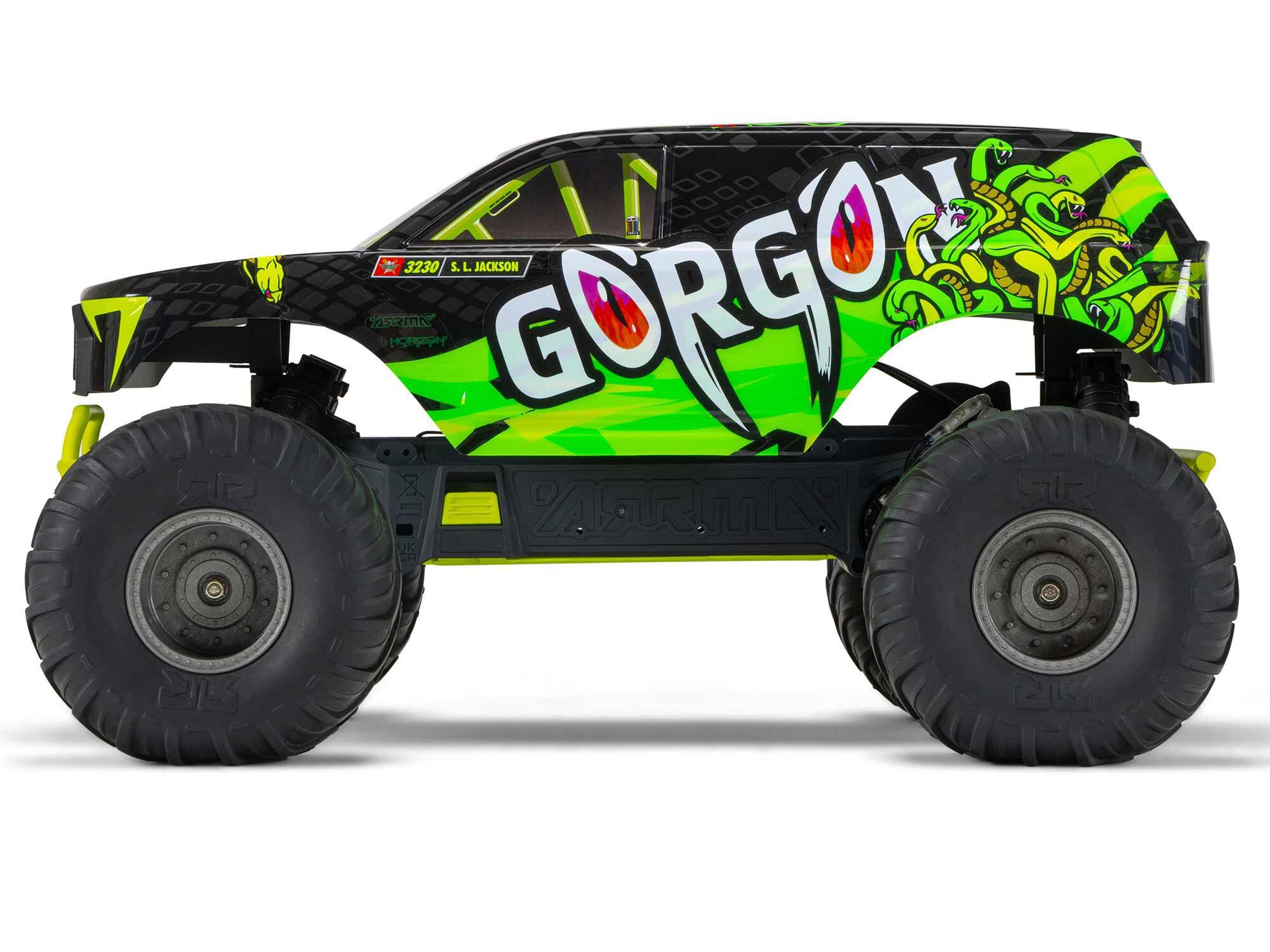 Arrma ARA3230ST1 1/10 GORGON 2WD RTR Brushed Monster Truck (Battery & Charger Included), Yellow - 4