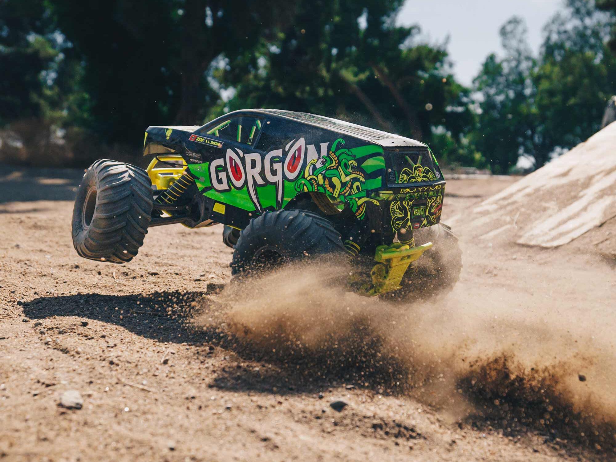 Arrma ARA3230ST1 1/10 GORGON 2WD RTR Brushed Monster Truck (Battery & Charger Included), Yellow - 19