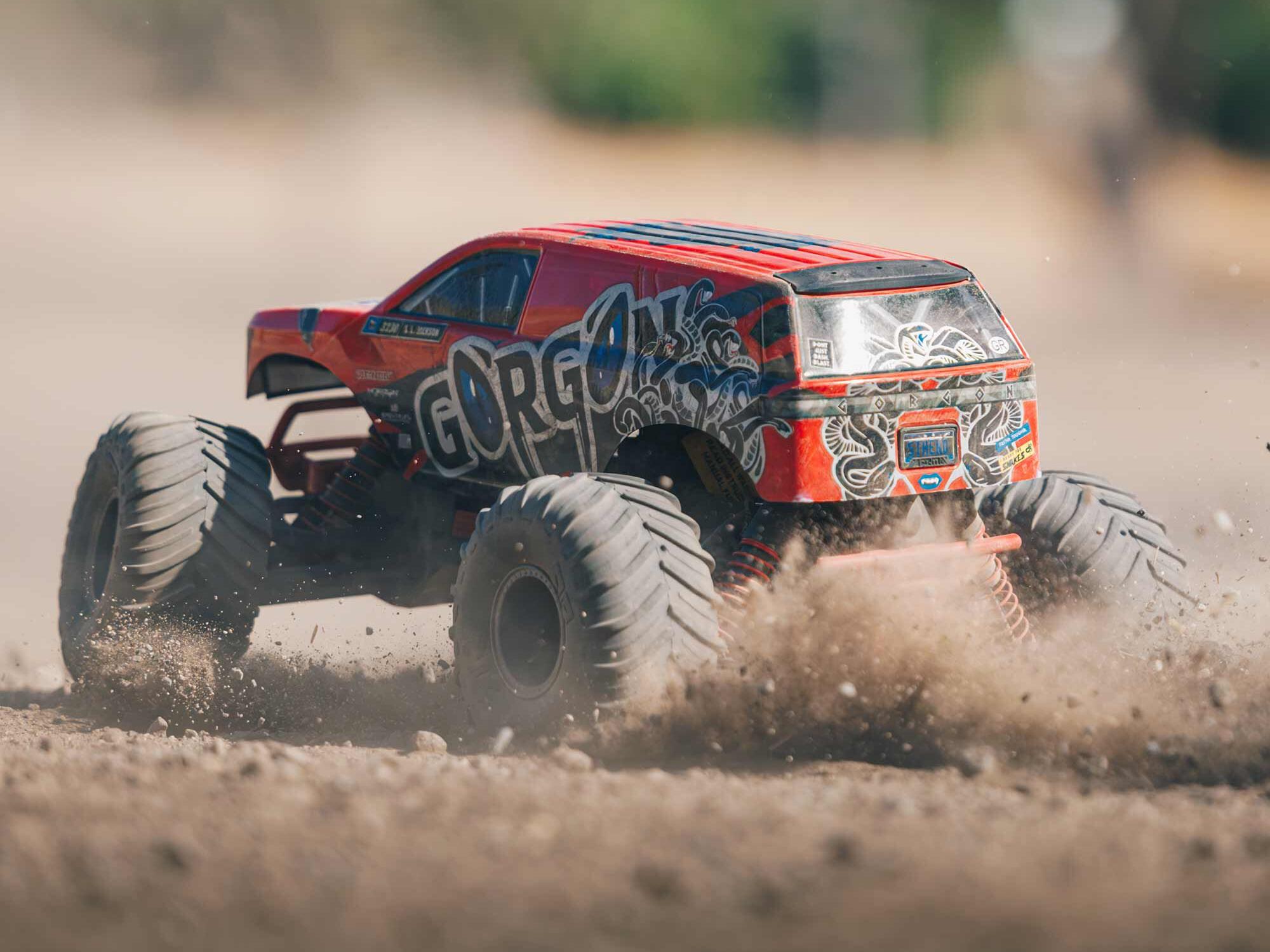 Arrma ARA3230ST2 GORGON 2WD RTR Brushed Monster Truck (Battery & Charger Included), Red - 23