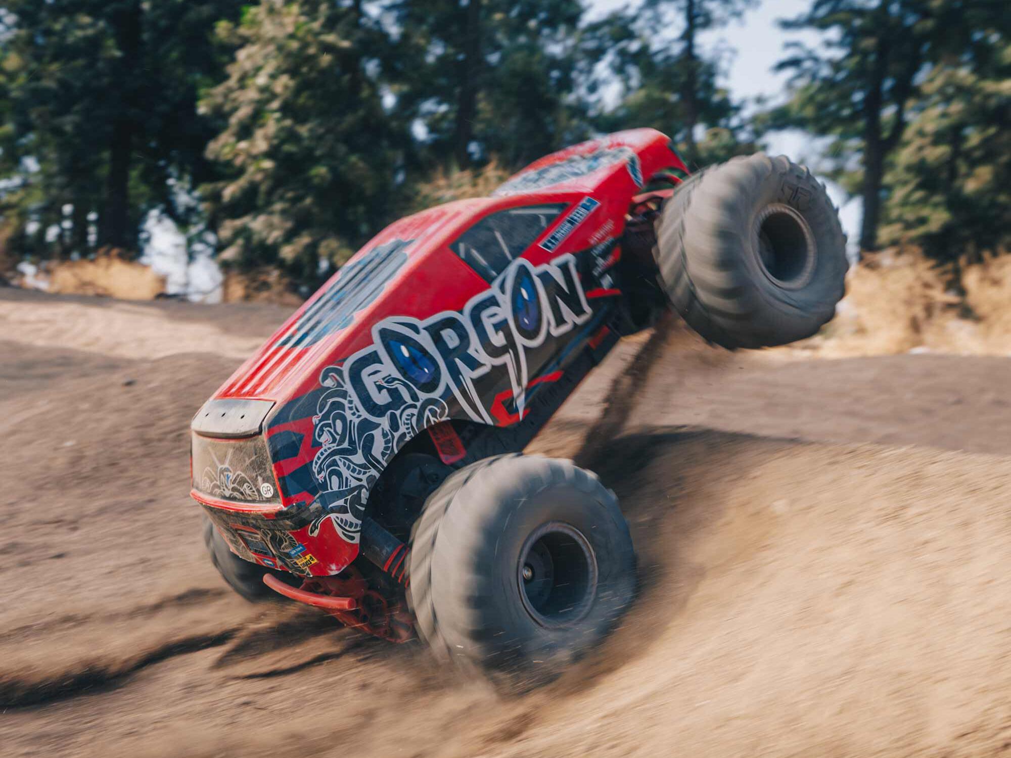 Arrma ARA3230ST2 GORGON 2WD RTR Brushed Monster Truck (Battery & Charger Included), Red - 21