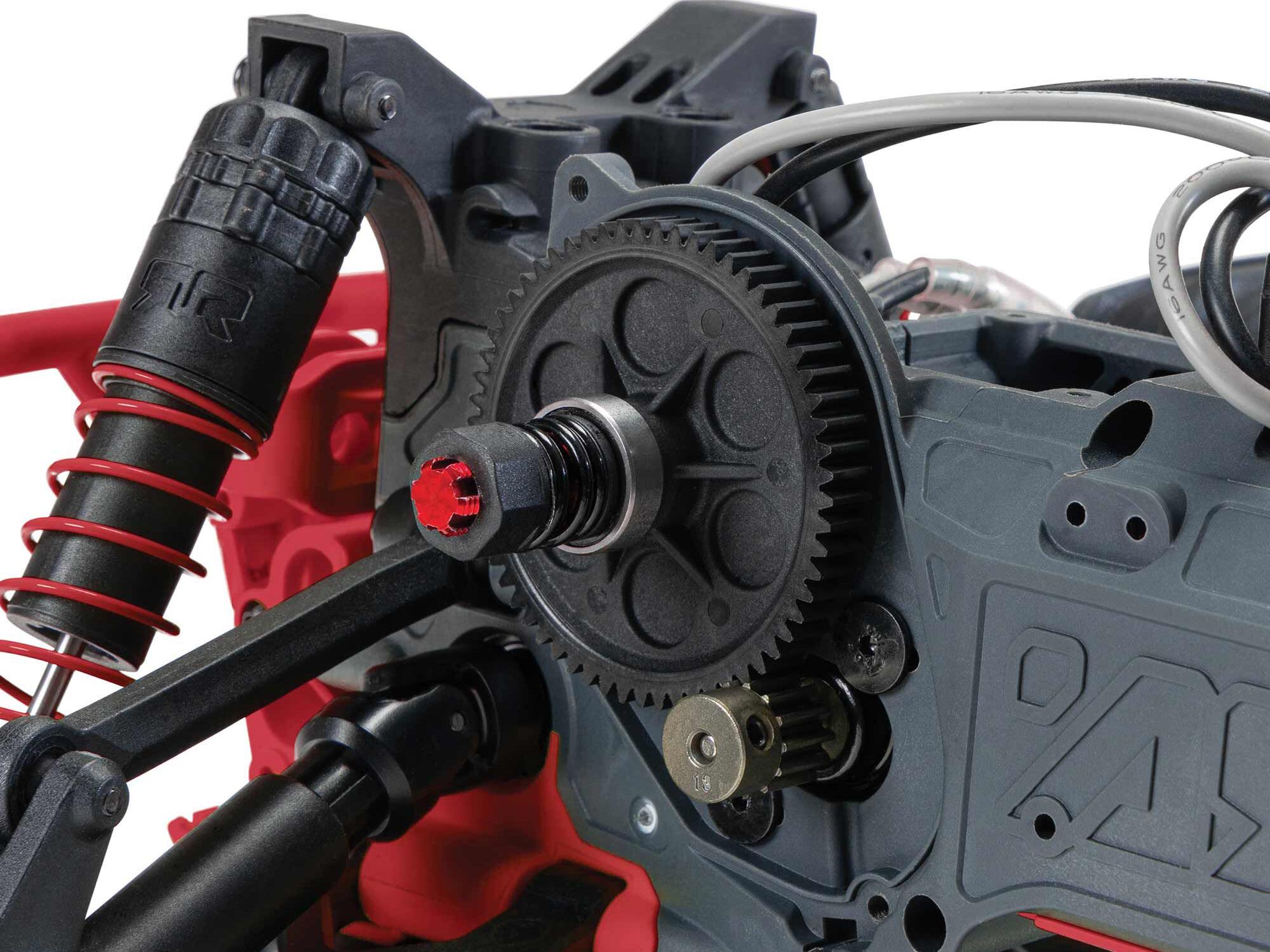 Arrma ARA3230ST2 GORGON 2WD RTR Brushed Monster Truck (Battery & Charger Included), Red - 5
