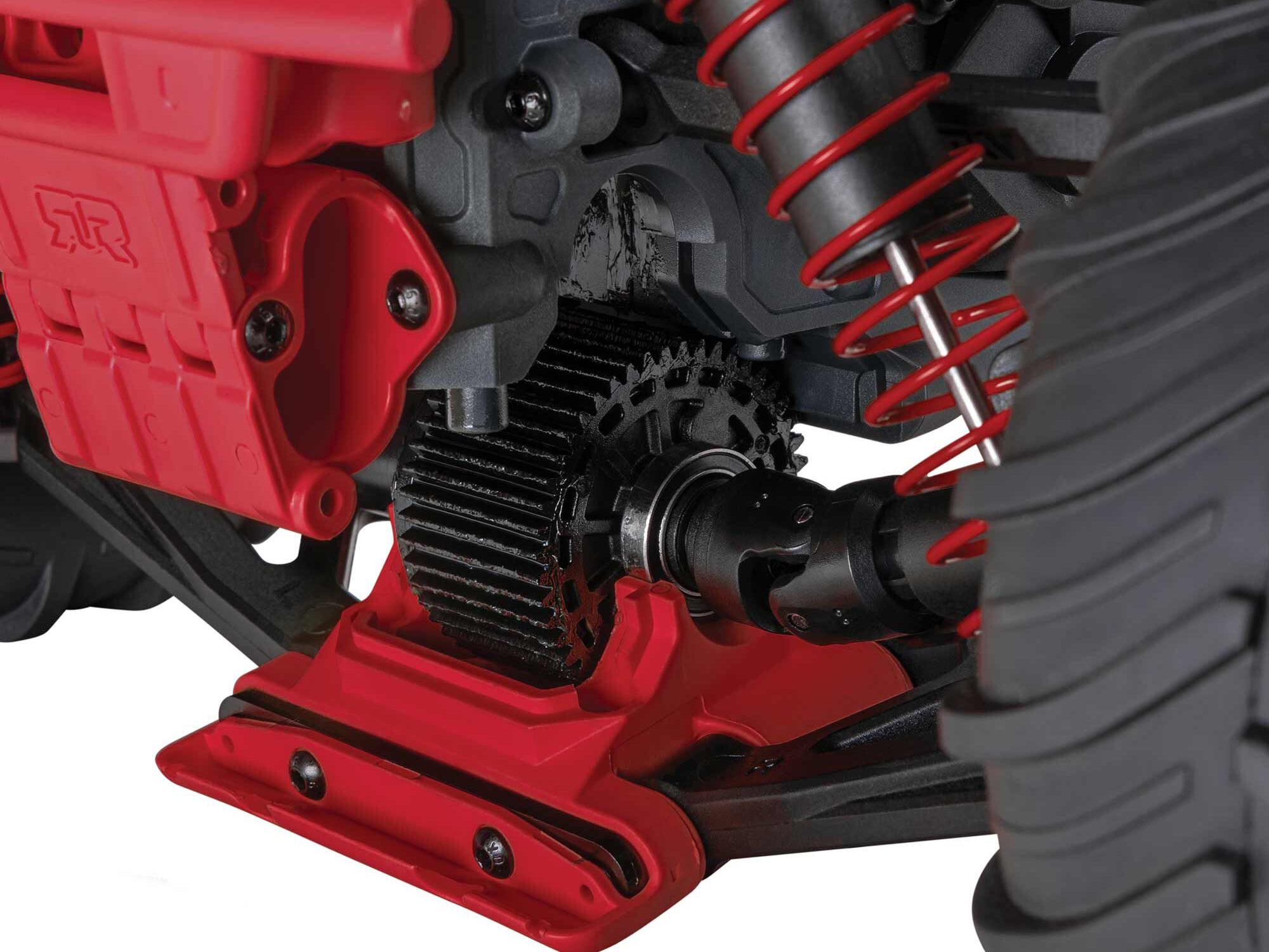Arrma ARA3230ST2 GORGON 2WD RTR Brushed Monster Truck (Battery & Charger Included), Red - 7