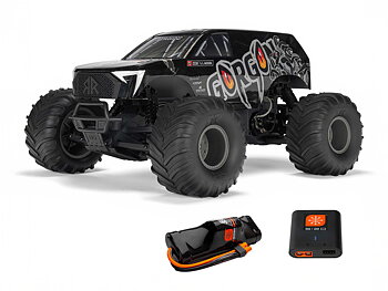 Arrma ARA3230ST3 GORGON 2WD RTR Brushed Monster Truck (Battery & Charger Included), Gun Metal