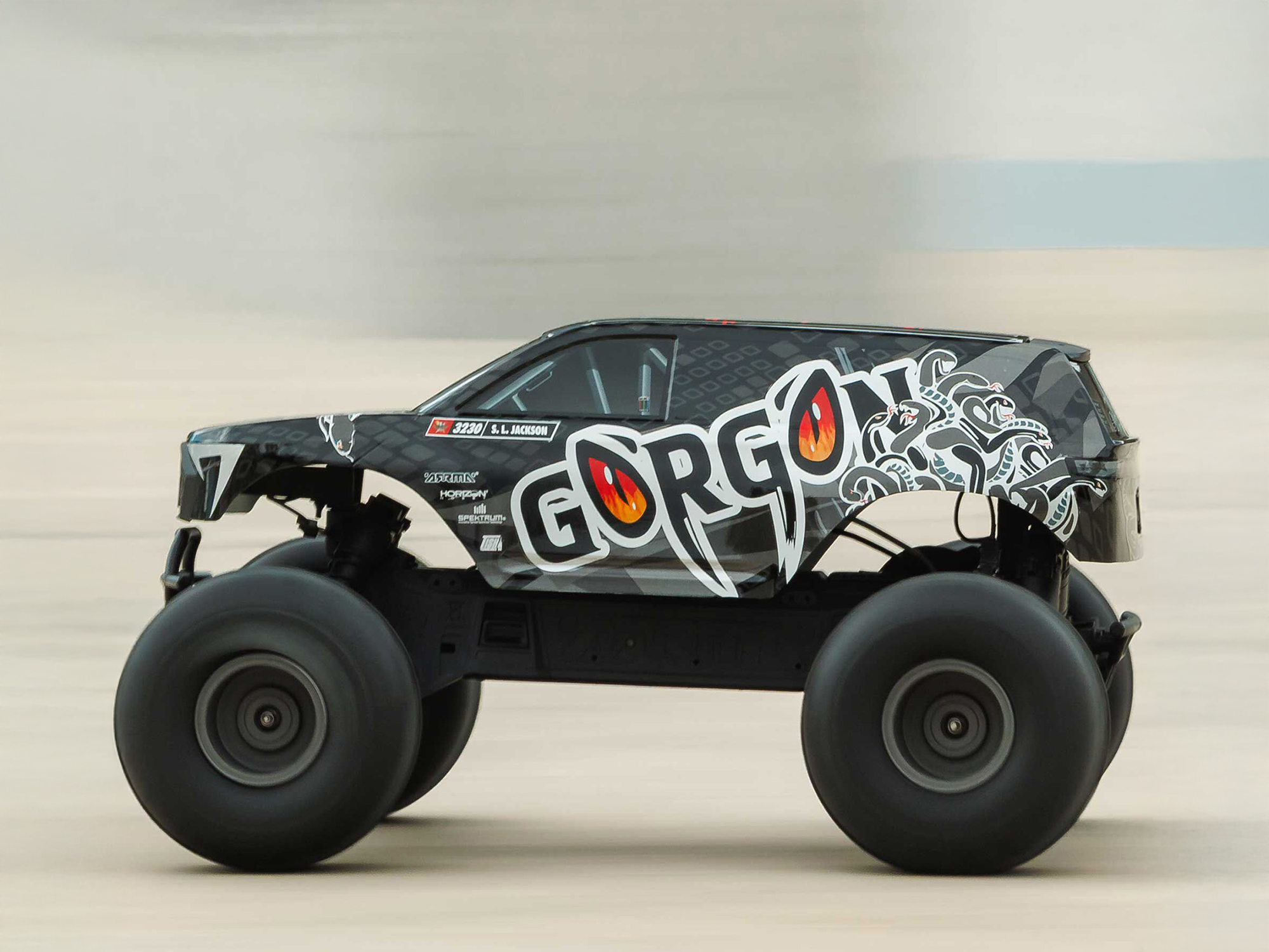 Arrma ARA3230ST3 GORGON 2WD RTR Brushed Monster Truck (Battery & Charger Included), Gun Metal - 18
