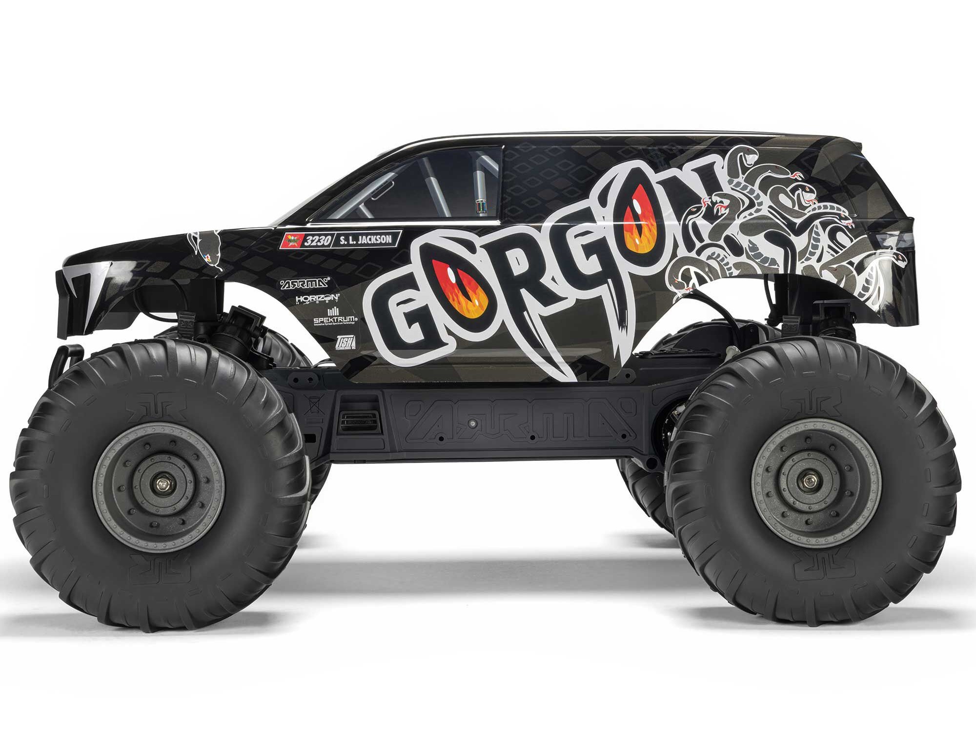 Arrma ARA3230ST3 GORGON 2WD RTR Brushed Monster Truck (Battery & Charger Included), Gun Metal - 5