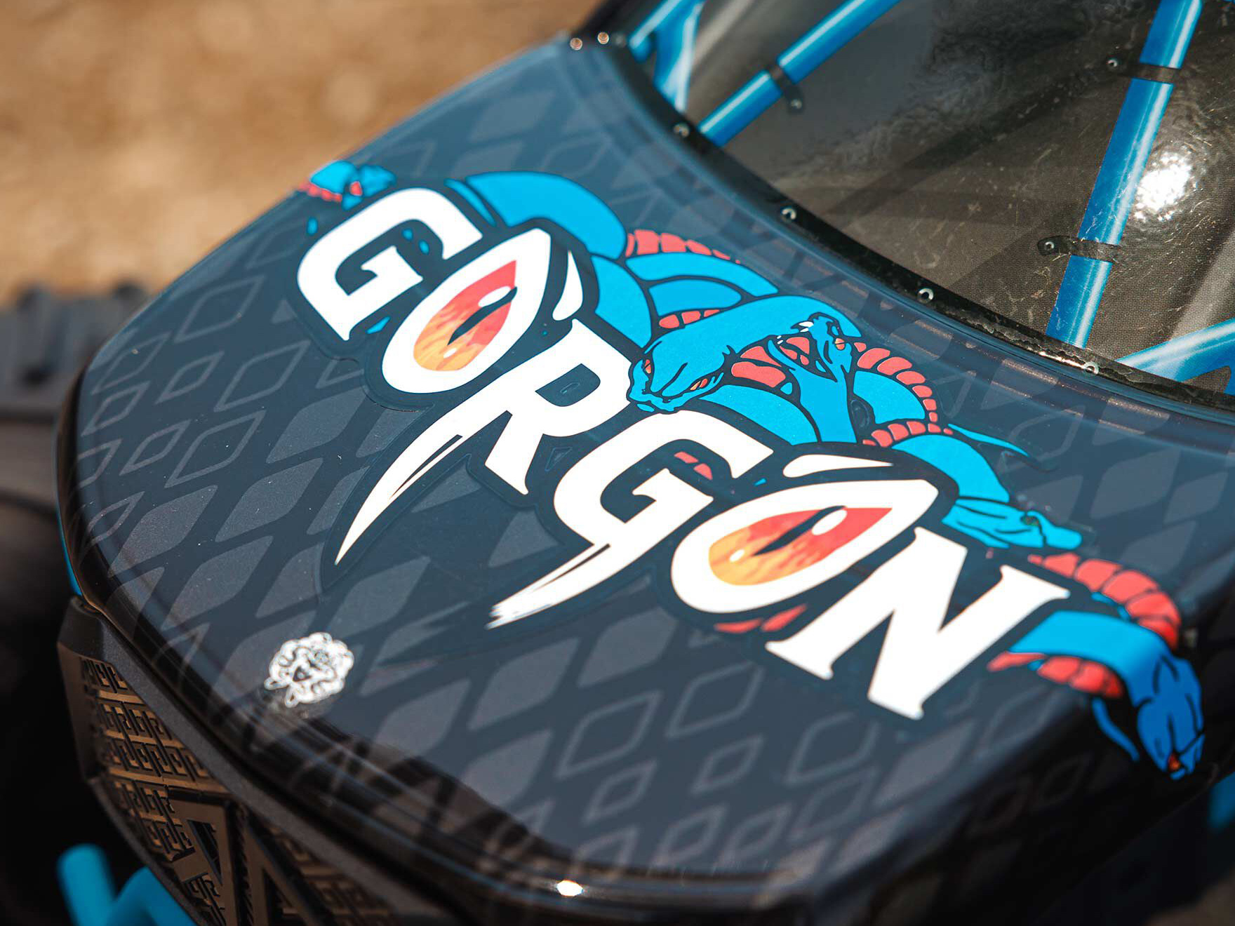 Arrma ARA3230T1 1/10 GORGON 2WD RTR Brushed Monster Truck, Blue - 15