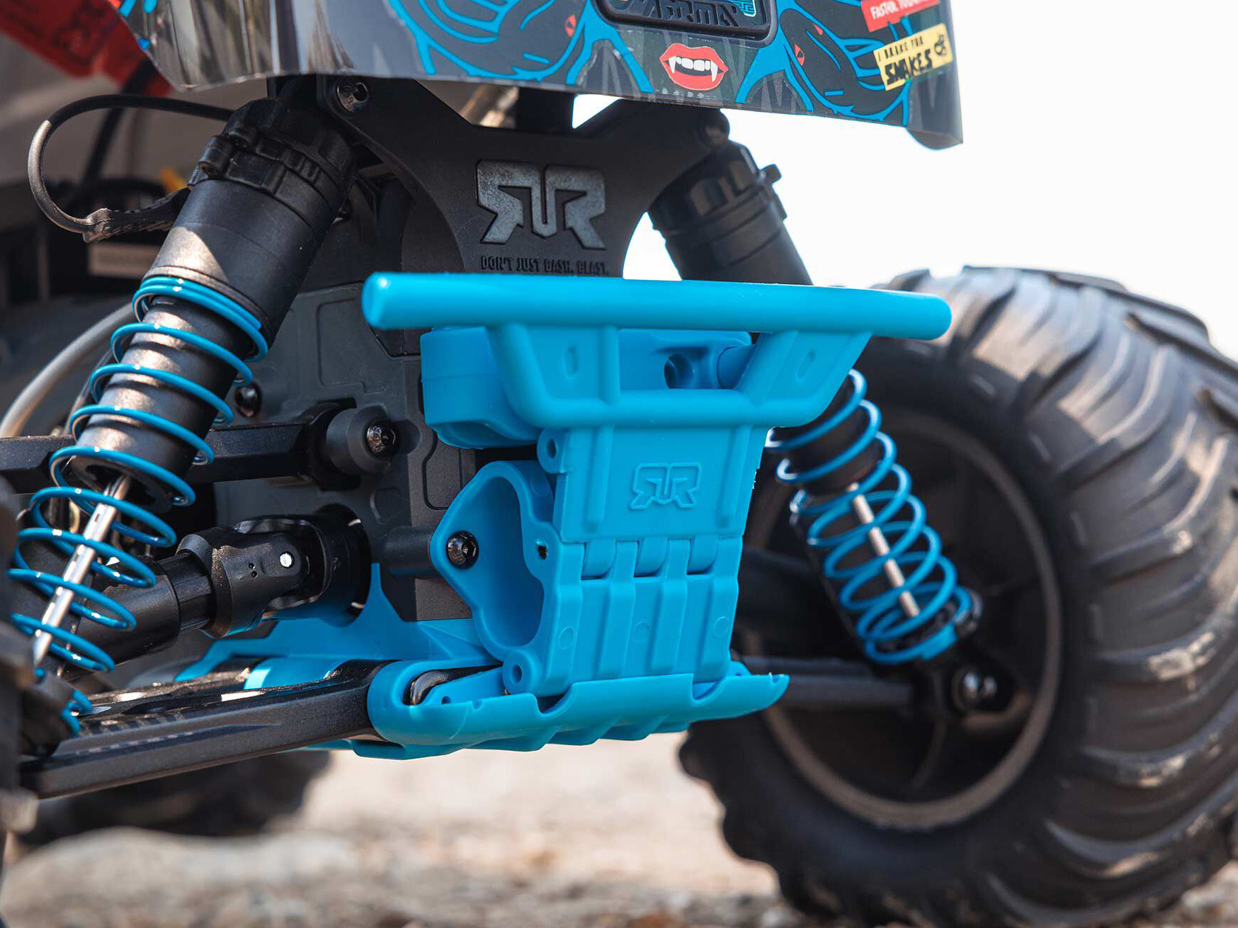 Arrma ARA3230T1 1/10 GORGON 2WD RTR Brushed Monster Truck, Blue - 14