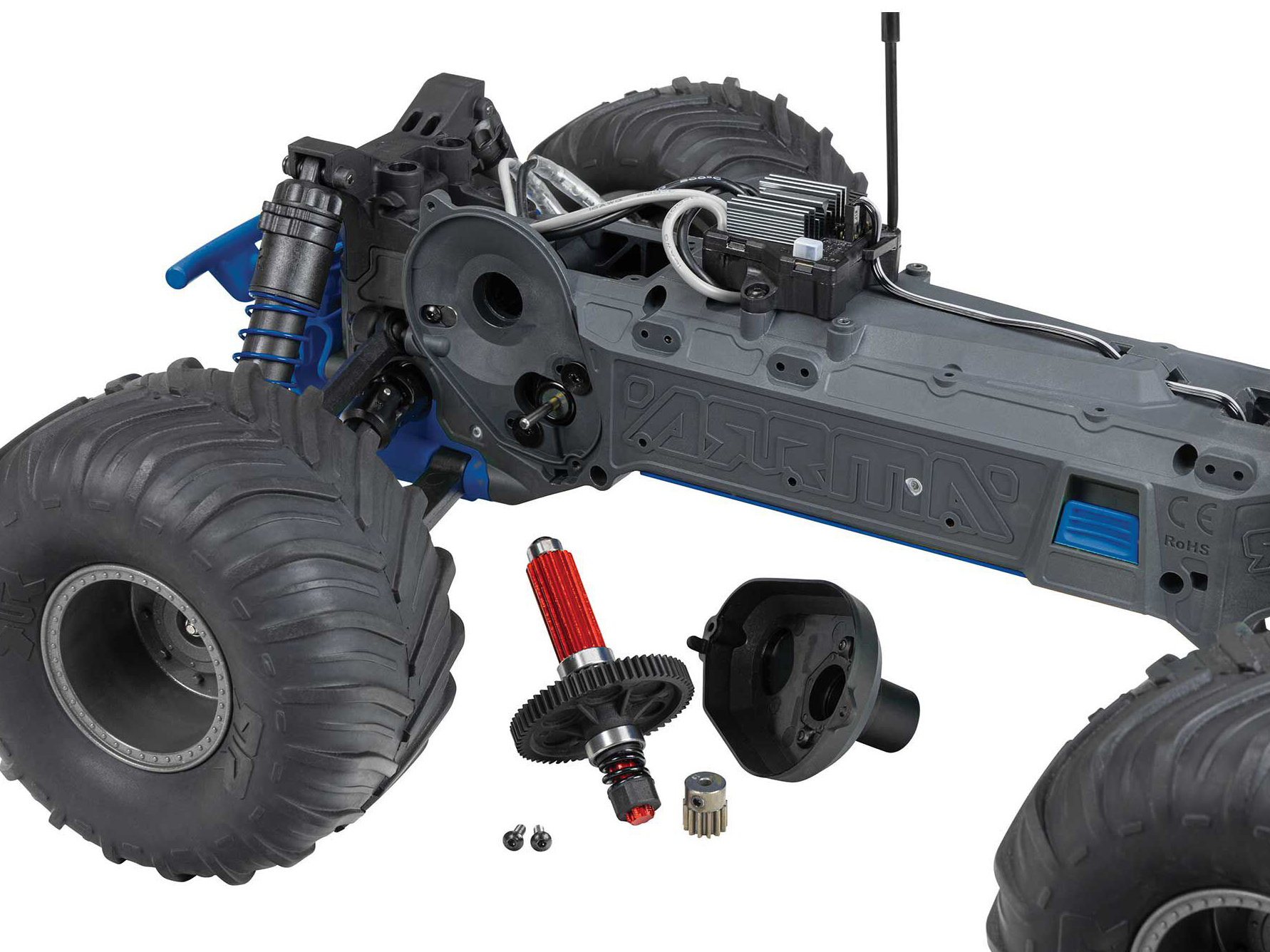 Arrma ARA3230T1 1/10 GORGON 2WD RTR Brushed Monster Truck, Blue - 6
