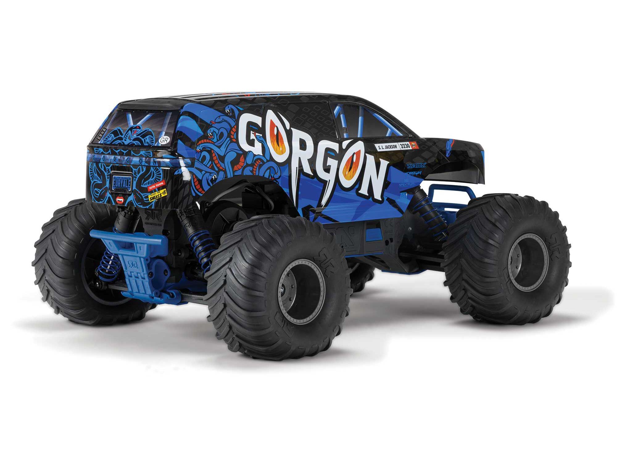 Arrma ARA3230T1 1/10 GORGON 2WD RTR Brushed Monster Truck, Blue - 2