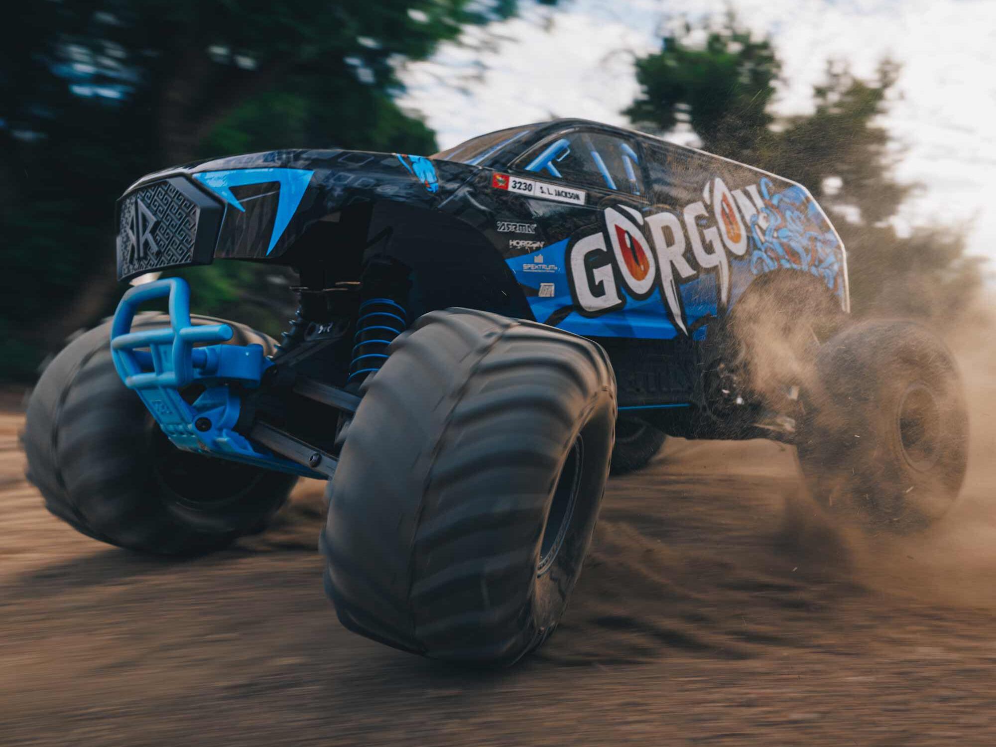 Arrma ARA3230T1 1/10 GORGON 2WD RTR Brushed Monster Truck, Blue - 20
