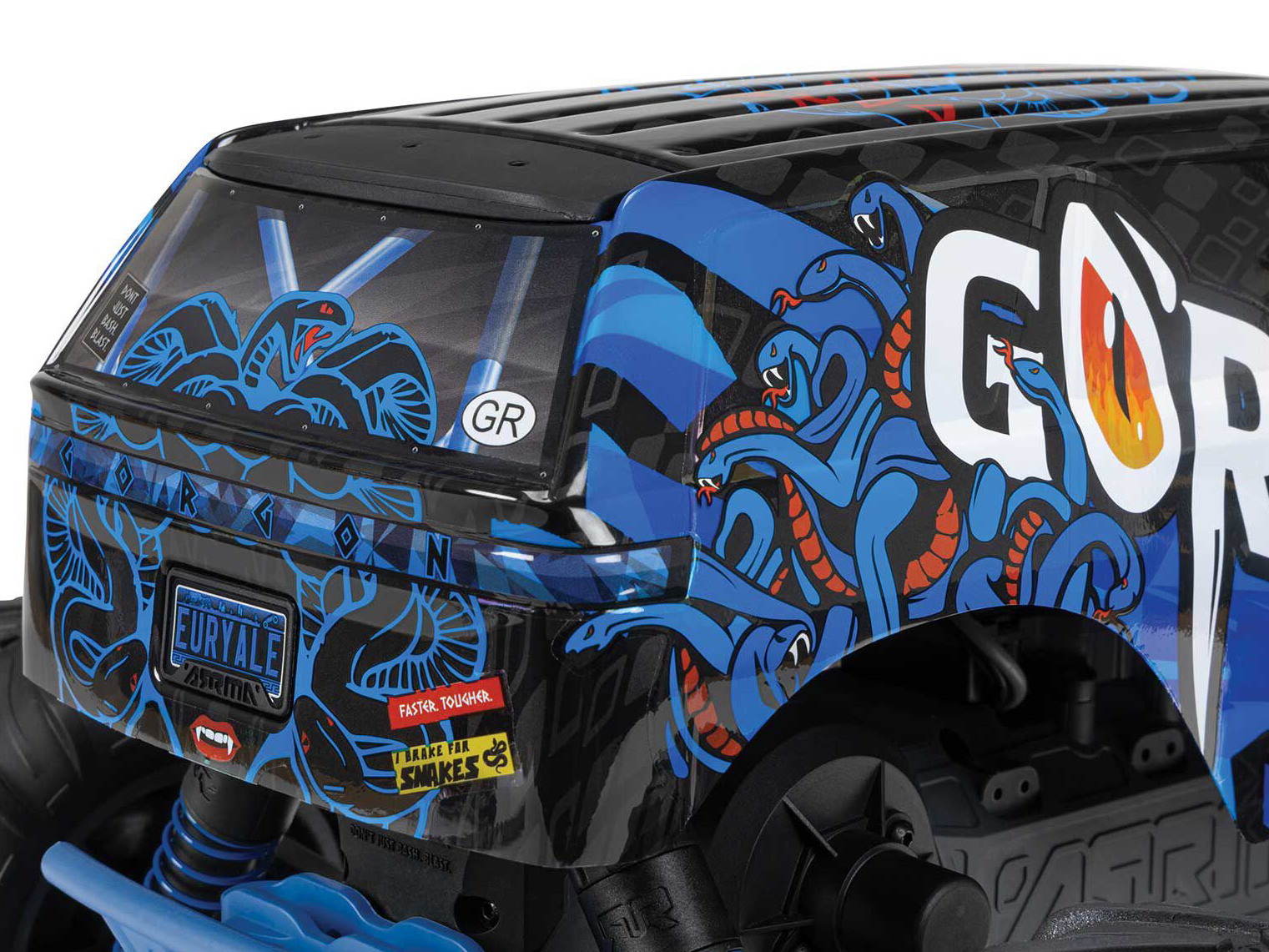 Arrma ARA3230T1 1/10 GORGON 2WD RTR Brushed Monster Truck, Blue - 9