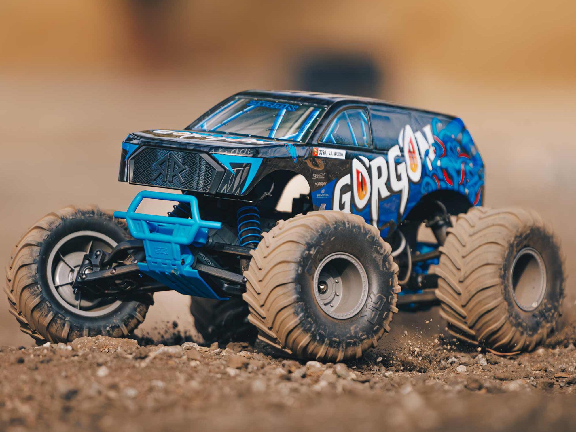 Arrma ARA3230T1 1/10 GORGON 2WD RTR Brushed Monster Truck, Blue - 22