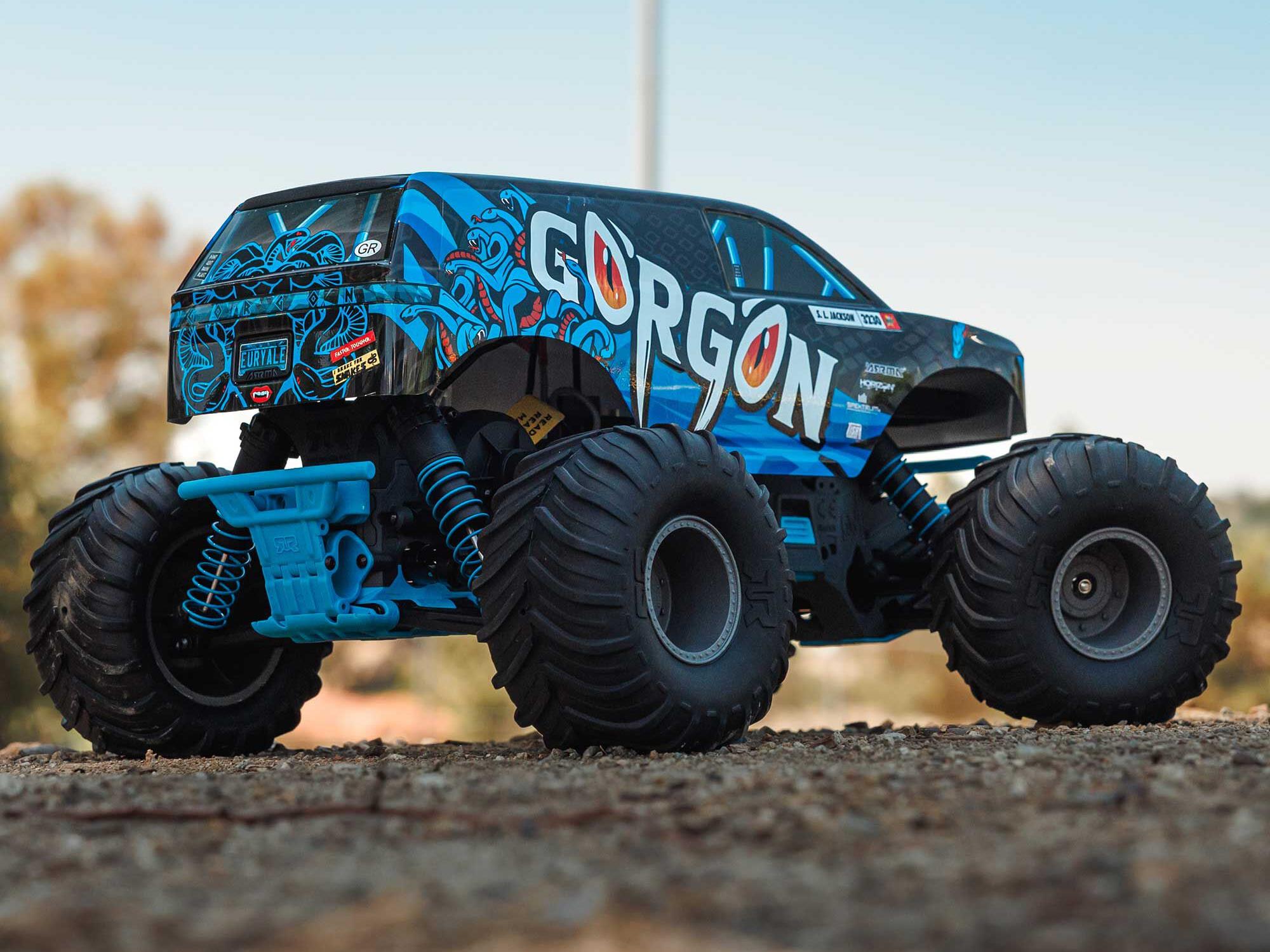 Arrma ARA3230T1 1/10 GORGON 2WD RTR Brushed Monster Truck, Blue - 17