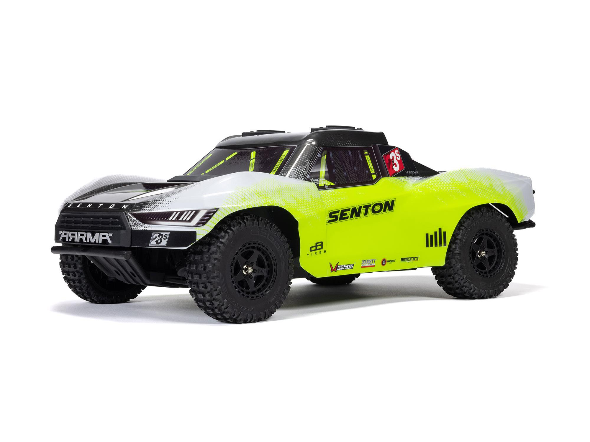 Arrma ARA4303V4T1 1/10 SENTON 223S DSC 4X4 RTR Brushless Short Course Truck, Yellow