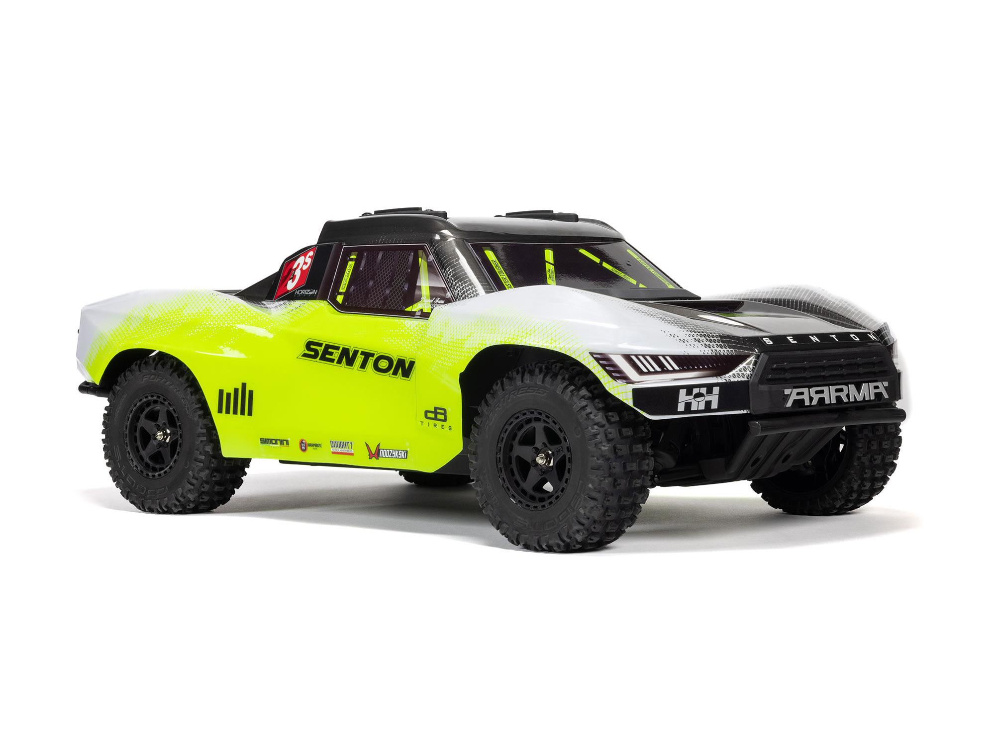 Arrma ARA4303V4T1 1/10 SENTON 223S DSC 4X4 RTR Brushless Short Course Truck, Yellow - 2