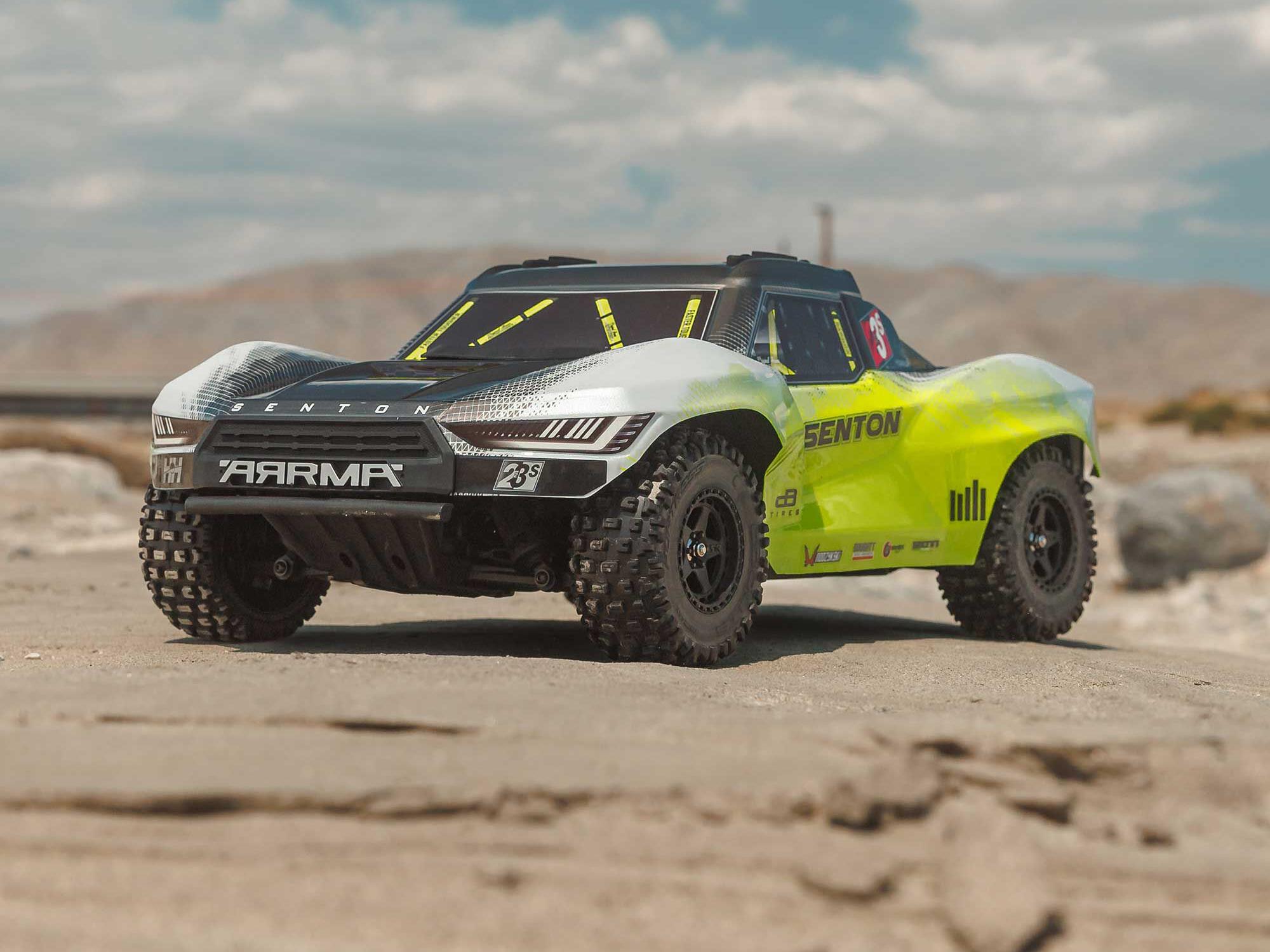Arrma ARA4303V4T1 1/10 SENTON 223S DSC 4X4 RTR Brushless Short Course Truck, Yellow - 18