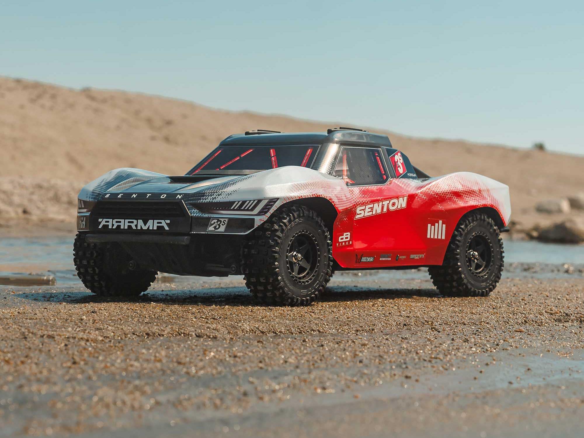 Arrma ARA4303V4T2 1/10 SENTON 223S DSC 4X4 RTR Brushless Short Course Truck, Red - 16